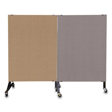 United Visual Products Enclosed Corkboard, 1 Door, 72"x48", 4" Fra UV3426-WHITE-PUMICE